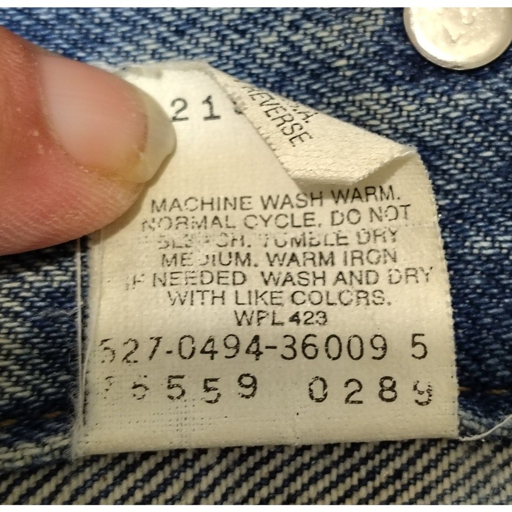 Levi Strauss & Co Denim Jacket Trucker Style Tan Collar Men Large Made in USA‎ - Picture 11 of 11
